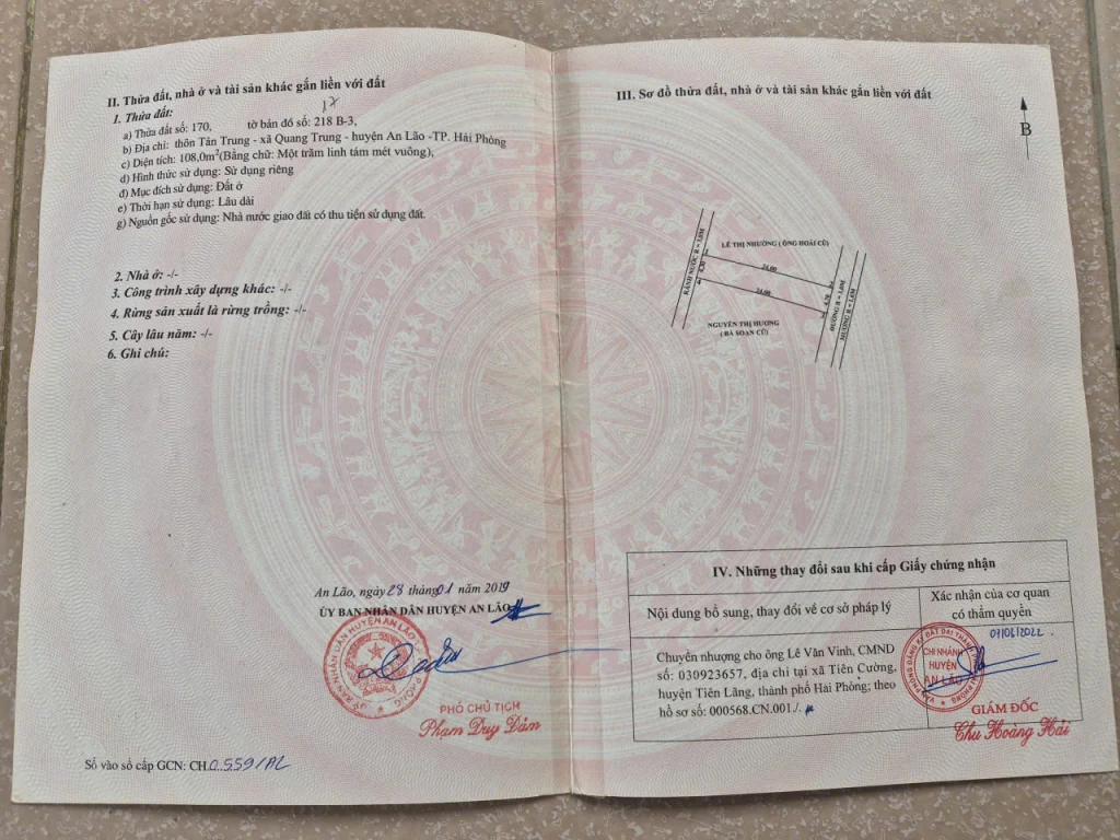 CHÍNH CHỦ CẦN BÁN LÔ ĐẤT ĐẸP TẠI AN LÃO – HẢI PHÒNG