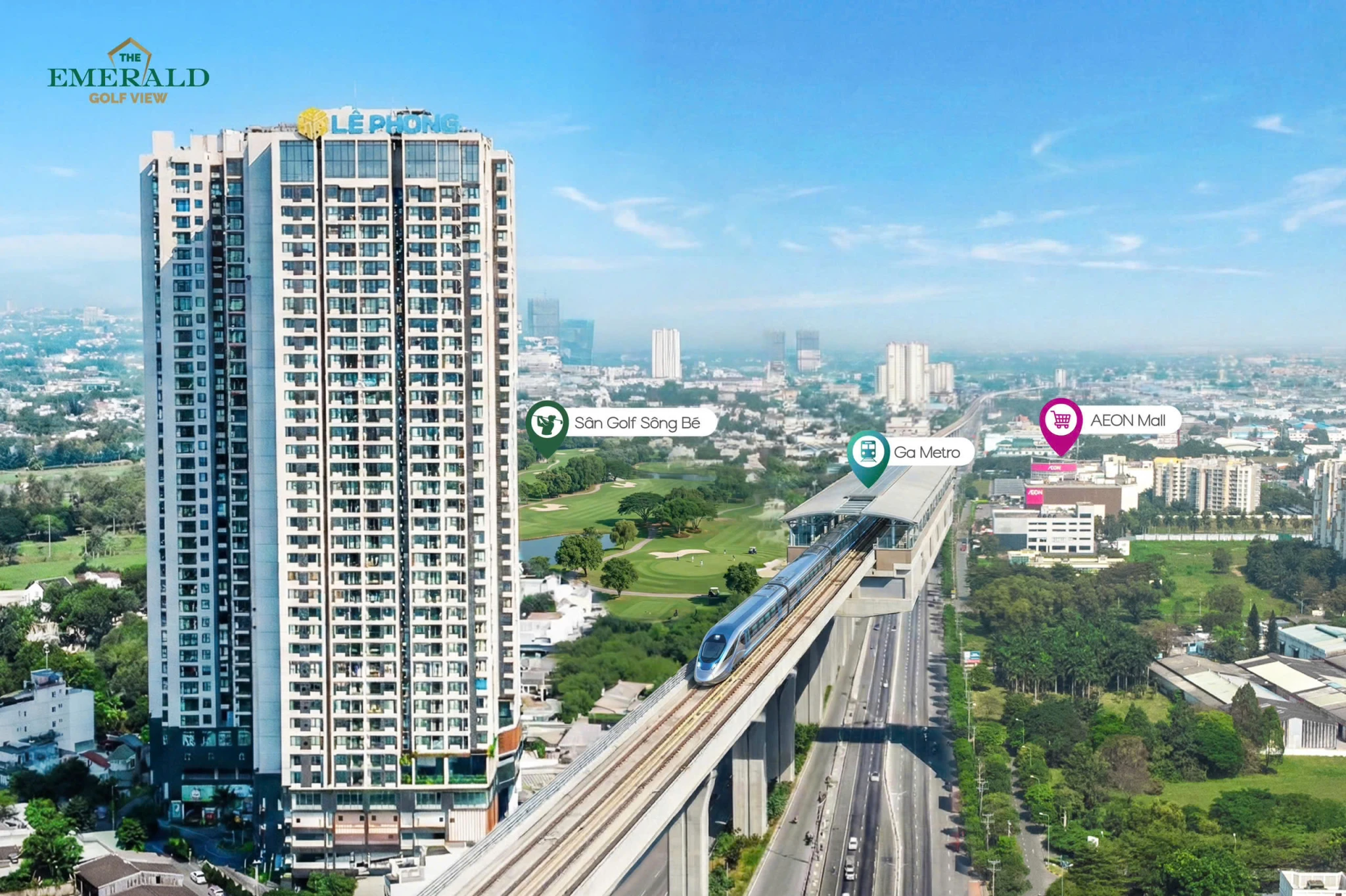 THE EMERALD GOLF VIEW – MẶT TIỀN QUỐC LỘ 13, LÁI THIÊU, THUẬN AN – SỔ HỒNG SẴN