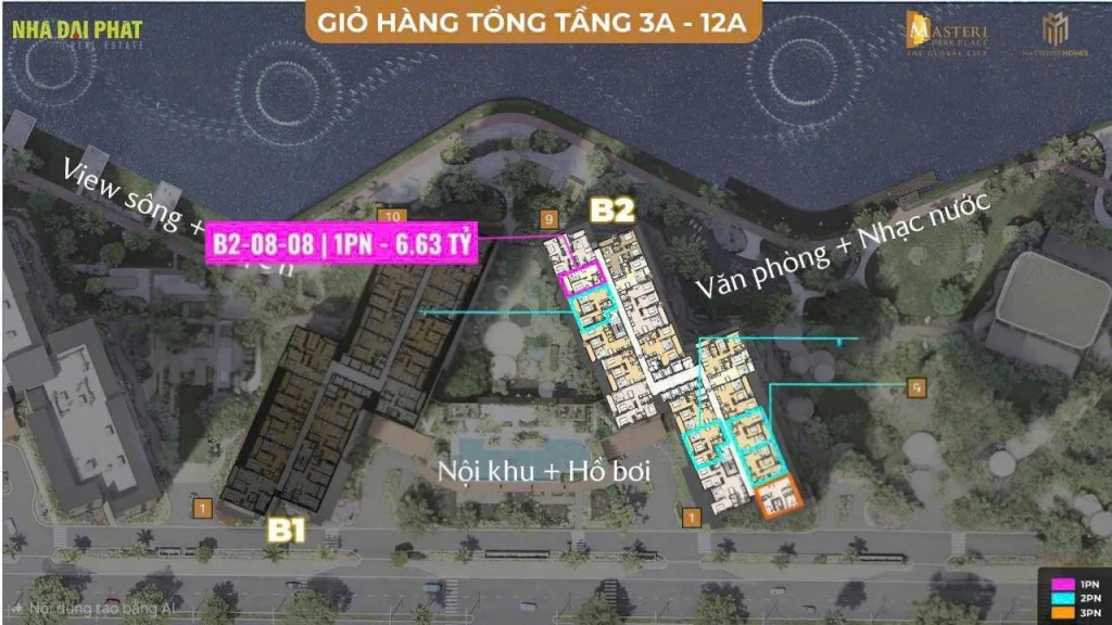 CHÍNH CHỦ BÁN CĂN HỘ 1 PHÒNG NGỦ – MASTERI PARK PLACE (CT5) – THE GLOBAL CITY