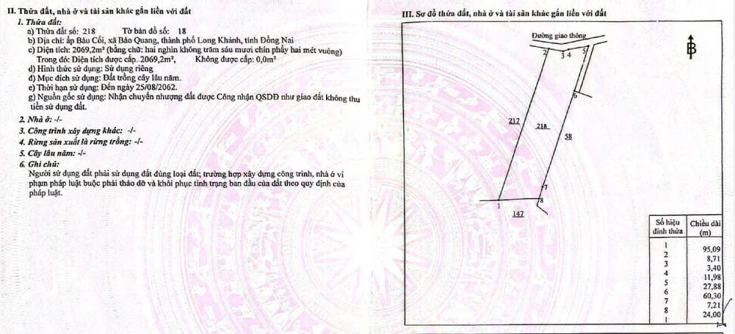 BÁN ĐẤT 2.068M² TẠI BẢO VINH, LONG KHÁNH – GIÁ TỐT