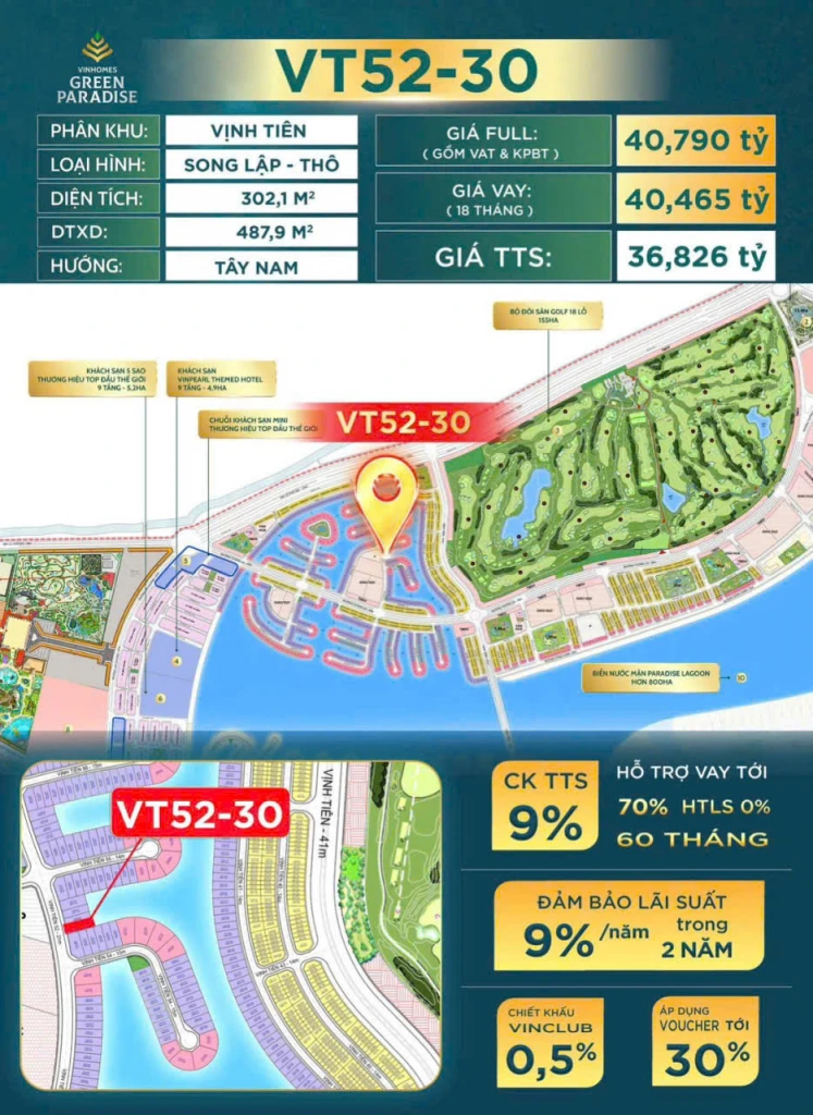 🏡 BIỆT THỰ SONG LẬP VỊNH TIÊN – VINHOMES GREEN PARADISE CẦN GIỜ