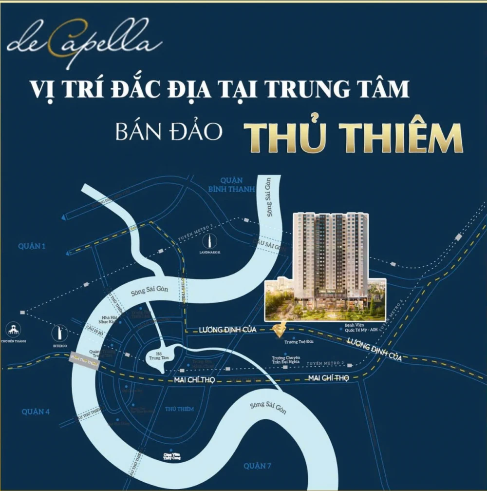 Cần bán căn 2PN 80m2 giá dự kiến chỉ 120tr/m2 căn hộ chung cư De Capella Thủ Thiêm Quận 2