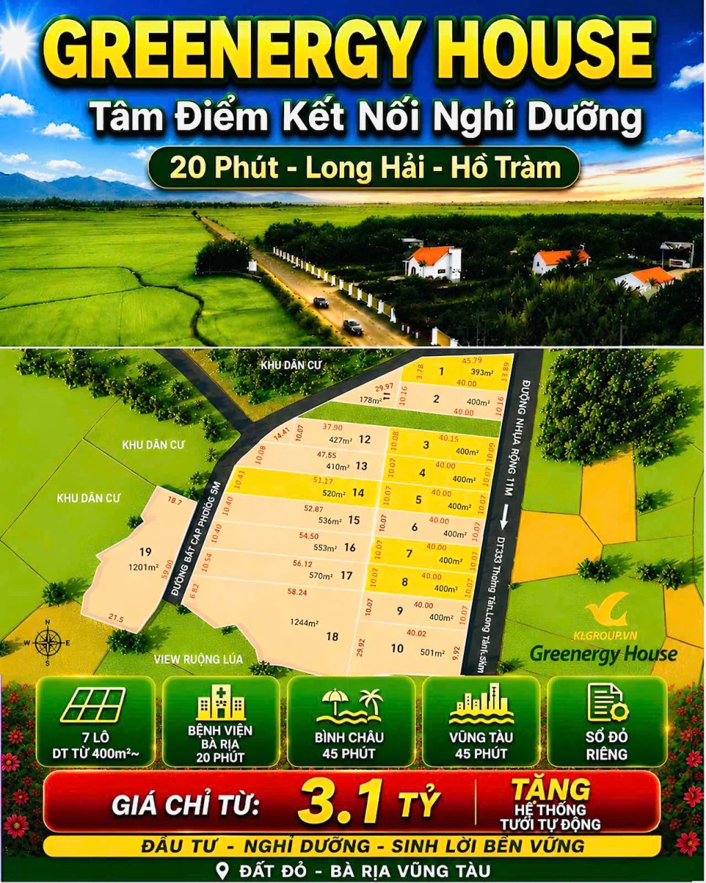 BỎ PHỐ VỀ VƯỜN - SỞ HỮU BIỆT THỰ XANH GREENERGY HOUSE LONG TÂN BRVT