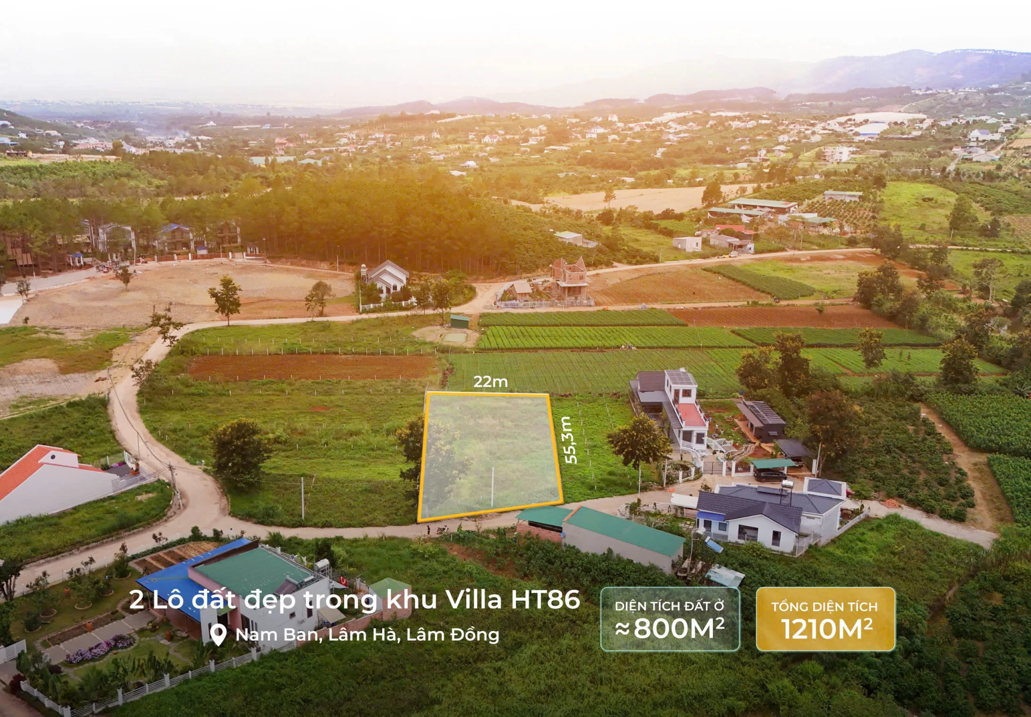 CHÍNH CHỦ BÁN 2 LÔ ĐẤT ĐẸP – KHU VILLA HT86, NAM BAN – LÂM HÀ , LÂM ĐỒNG
