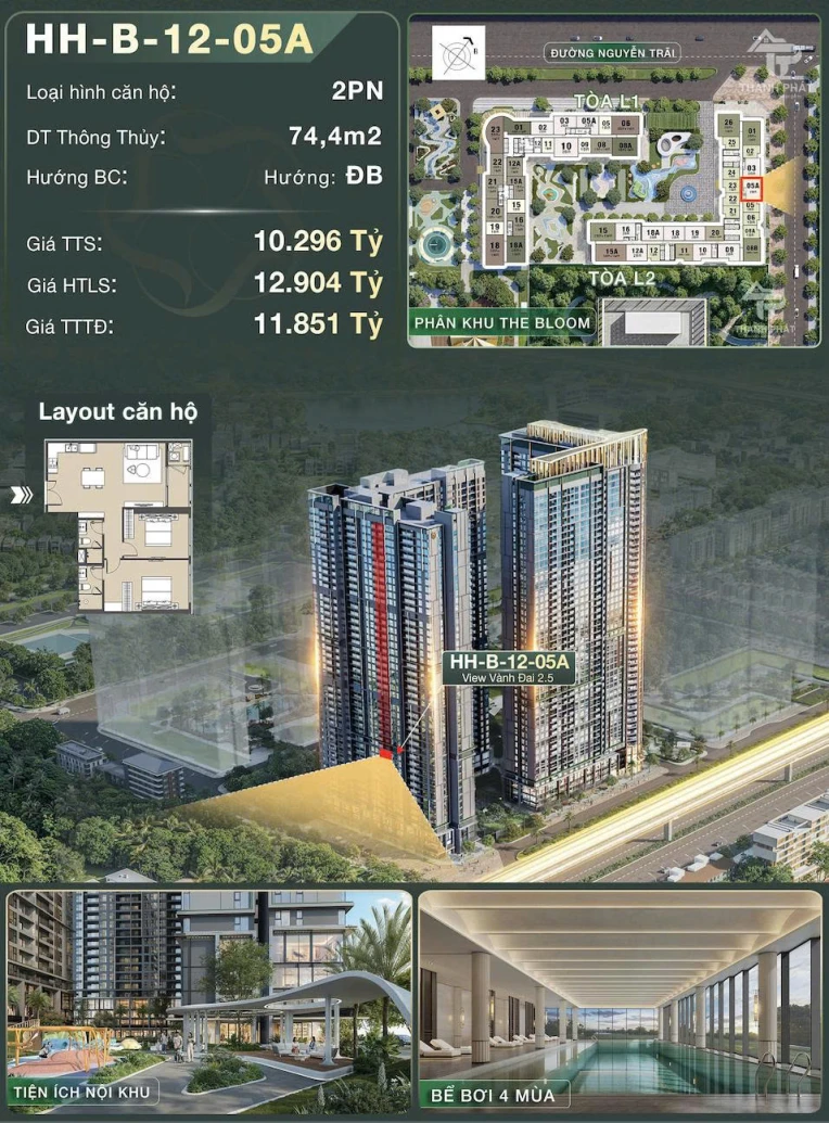 💎 MỞ BÁN CĂN HỘ LUXURY 2PN – LUMIÈRE HANOI SEASONS GARDEN