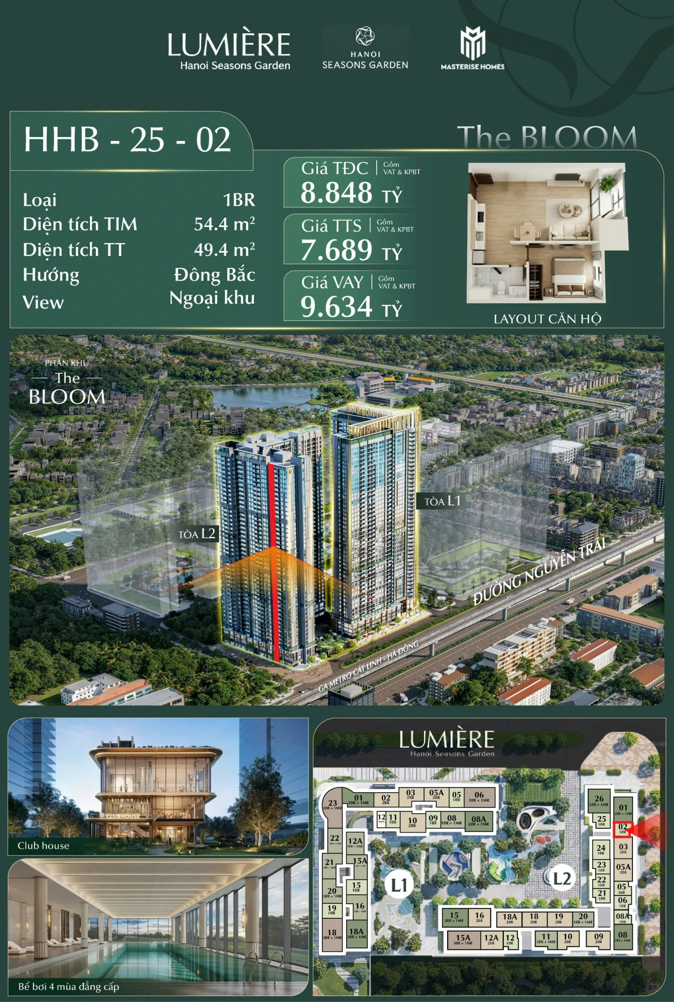 🌿 MỞ BÁN CĂN  1PN VIEW NGOẠI KHU  TẦNG CAO THE BLOOM