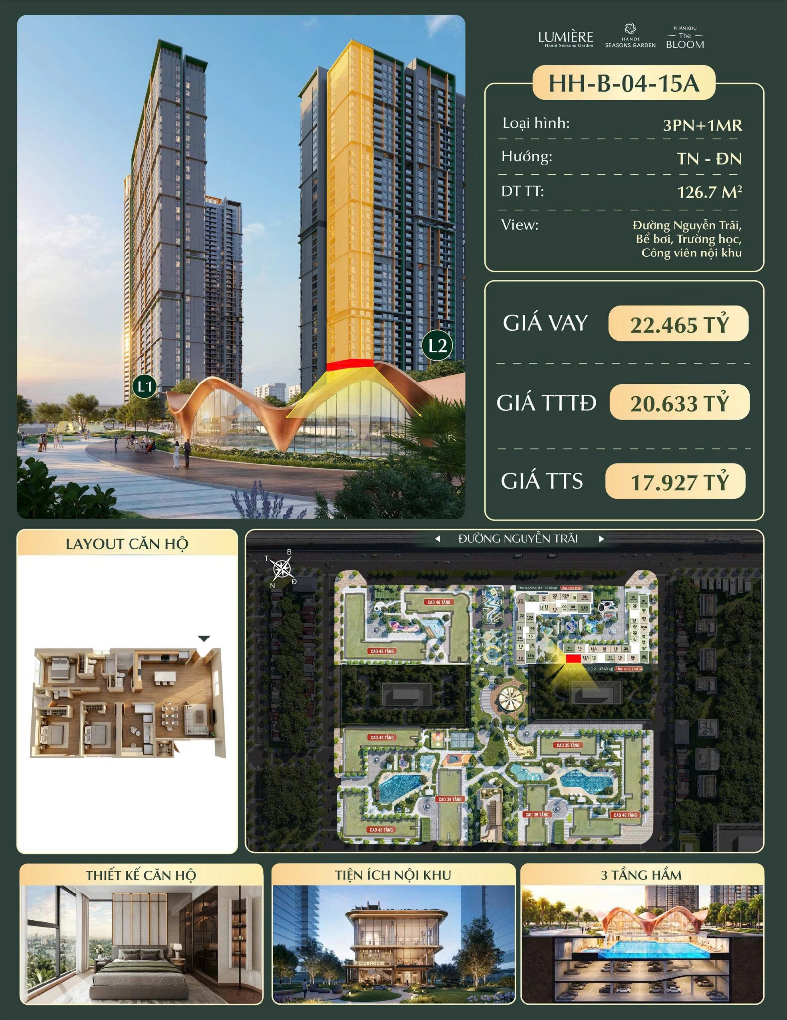 🔥 MỞ BÁN SIÊU PHẨM CĂN 3PN+1 MASTERISE HANOI SEASONS GARDEN