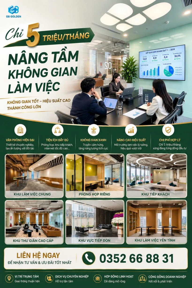 CHO THUÊ VĂN PHÒNG TRỌN GÓI 5 TRIỆU/THÁNG TẠI TRUNG TÂM Q1