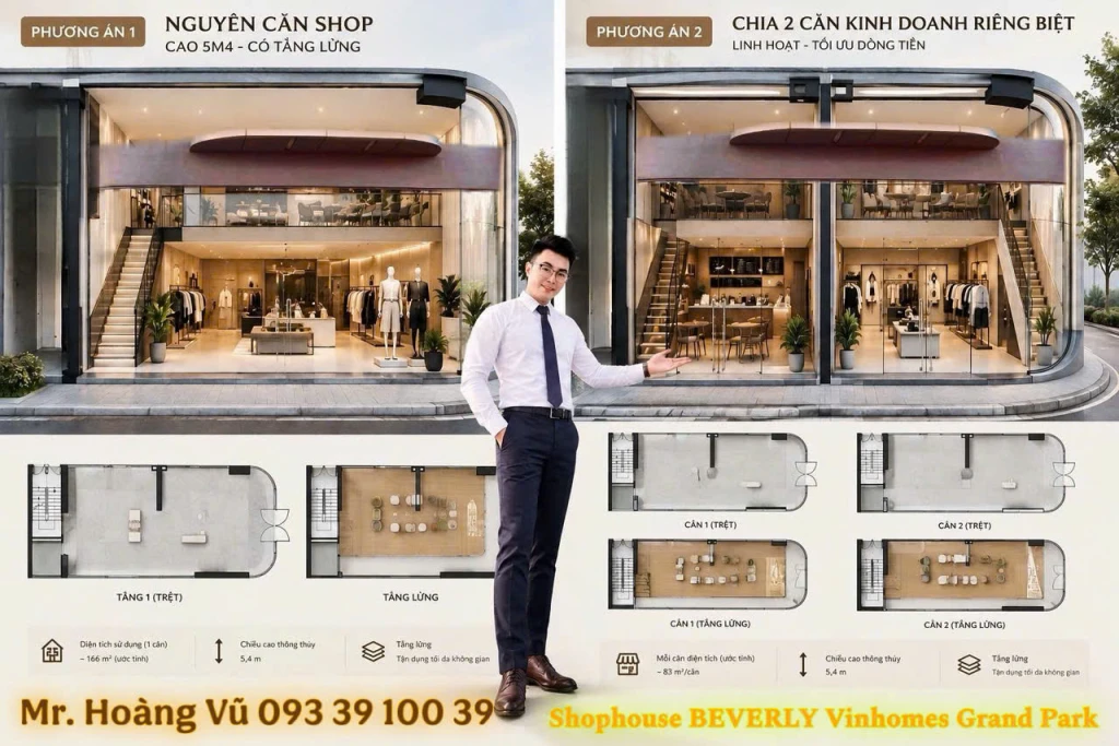 Một mặt bằng hai chiến lược Shophouse Beverly Vinhome Quận 9 lời ngay 5%: từ 129 triệu/m2