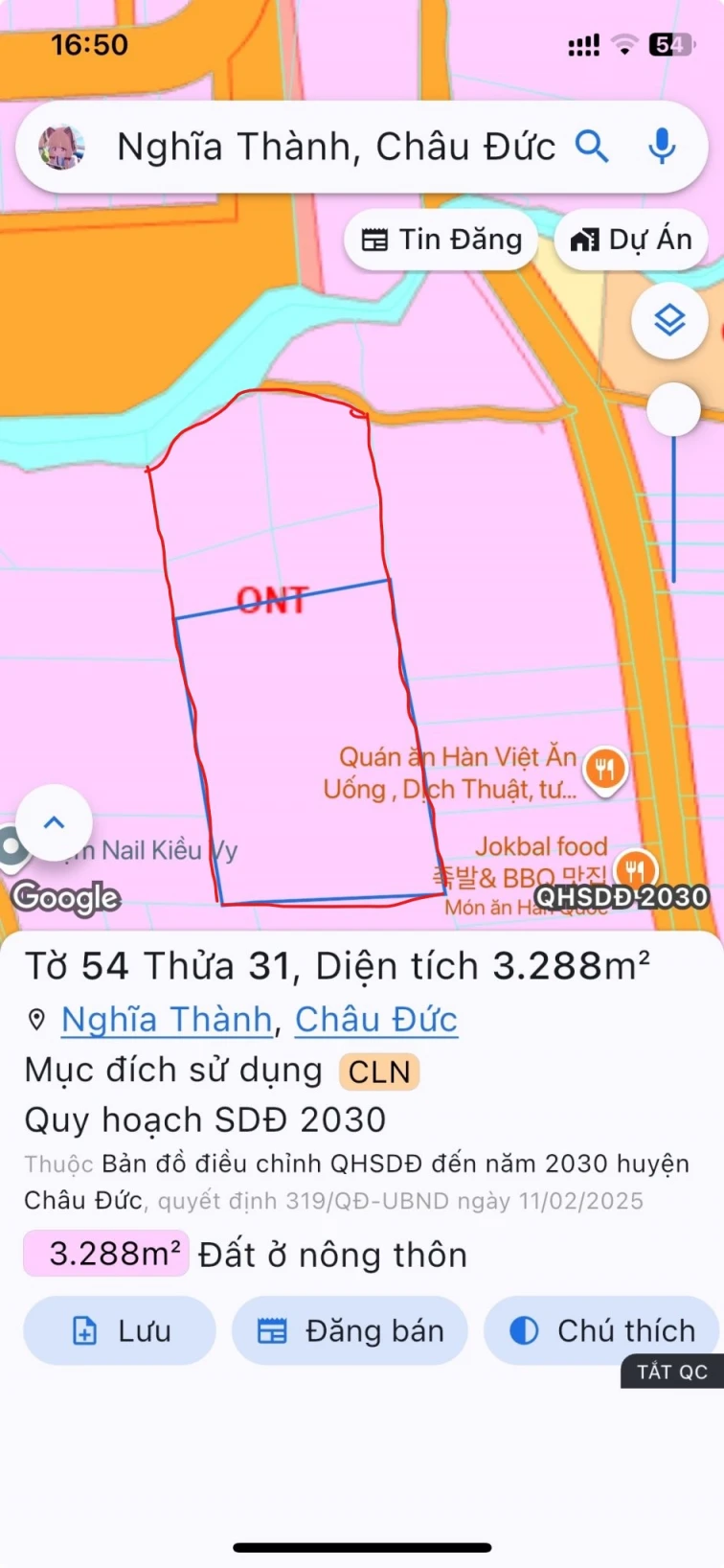 Chính Chủ Bán Quỹ Đất 5.380 m² – Sát Khu Tái Định Cư Sonadezi Suối Nghệ – Gần KCN Châu Đức