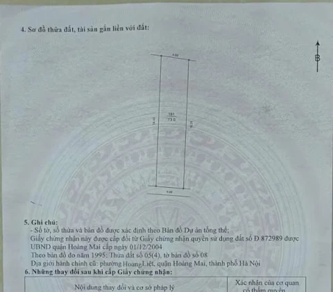 BÁN LÔ ĐẤT ĐỐI DIỆN HỒ LINH ĐÀM - NGÕ 1375 GIẢI PHÓNG - 73M2 - MT 4M - GIÁ 15 TỶ.