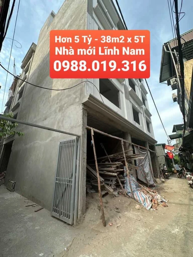 HƠN 5 TỶ - 38m2 x 5T XÂY MỚI - LÔ GÓC - CHÌA KHOÁ TRAO  (P. Lĩnh Nam - HN)