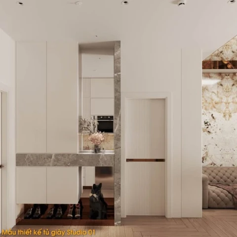 Thiết kế căn góc 1 phòng ngủ - diện tích 45m2