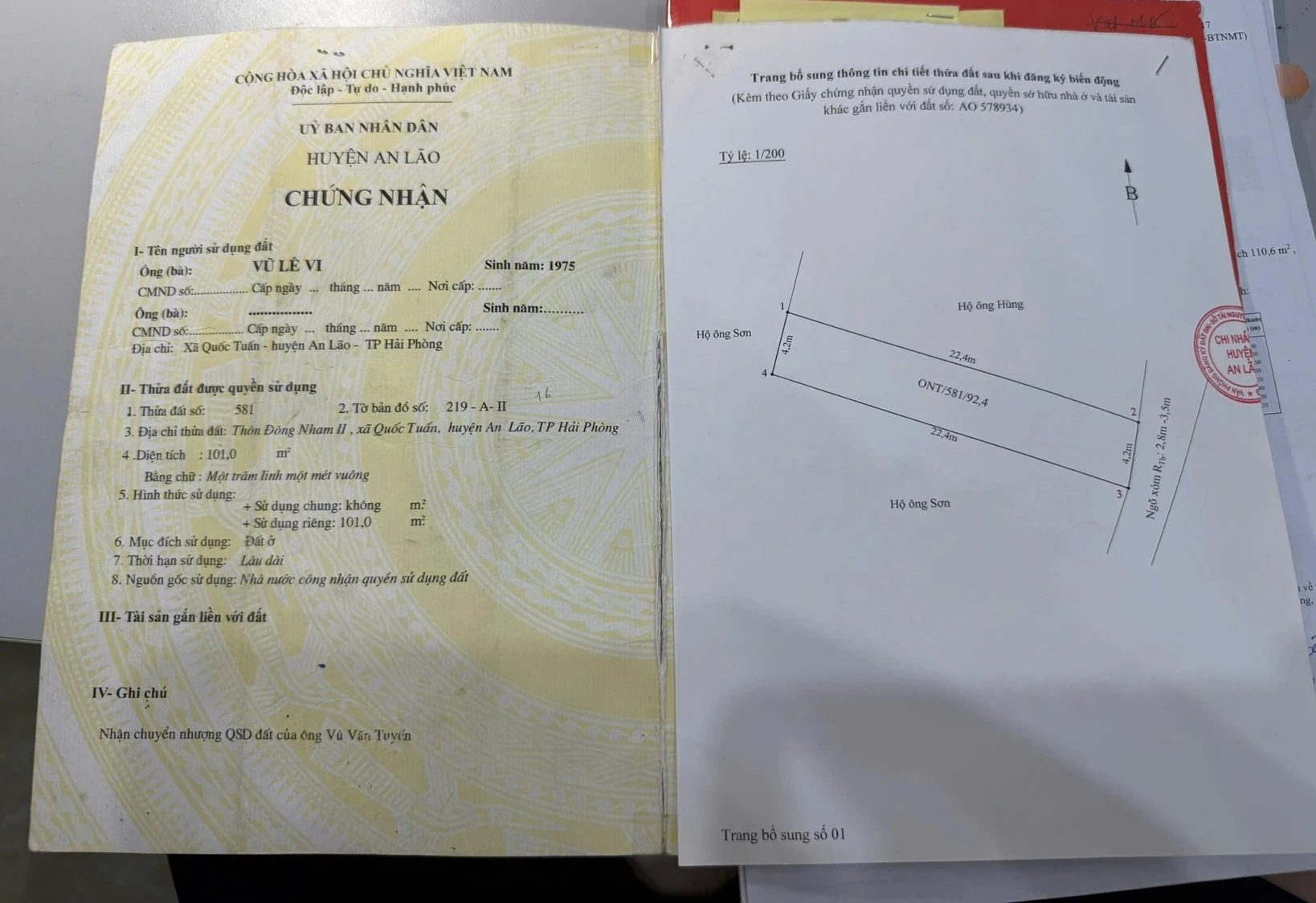 Chính chủ e chào bán nhà 93m tại đông Nham- Quốc Tuấn- An Lão