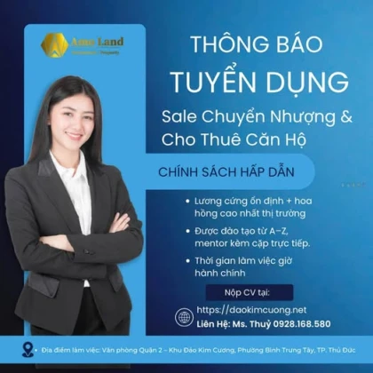  TUYỂN DỤNG CHUYÊN VIÊN KINH DOANH BĐS CAO CẤP – ĐẢO KIM CƯƠNG