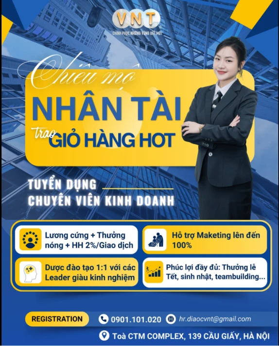 💥 ĐỊA ỐC VNT – CHIÊU MỘ NHÂN TÀI 💥 🔥 Trao giỏ hàng HOT – Bùng nổ doanh số